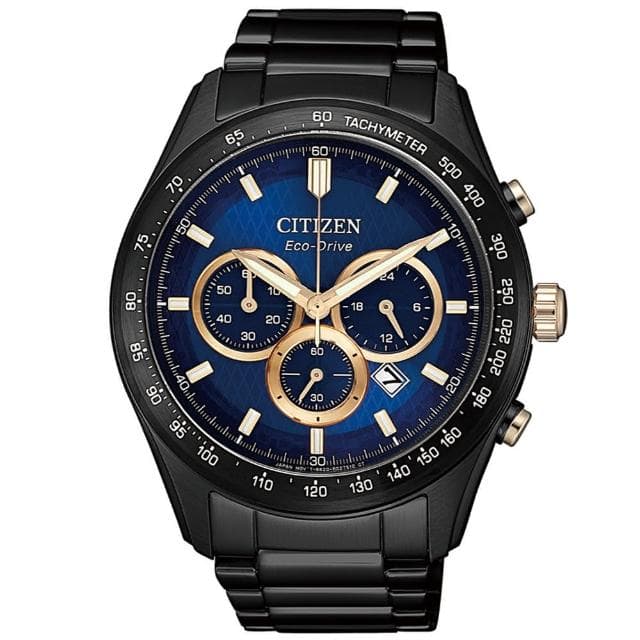 【CITIZEN 星辰】Chronograph系列 三眼計時光動能腕錶 母親節 禮物 推薦(CA4458-88L)