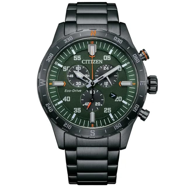 【CITIZEN 星辰】Chronograph系列 三眼計時光動能腕錶 七夕 情人節 送禮 推薦(AT2527-80X)