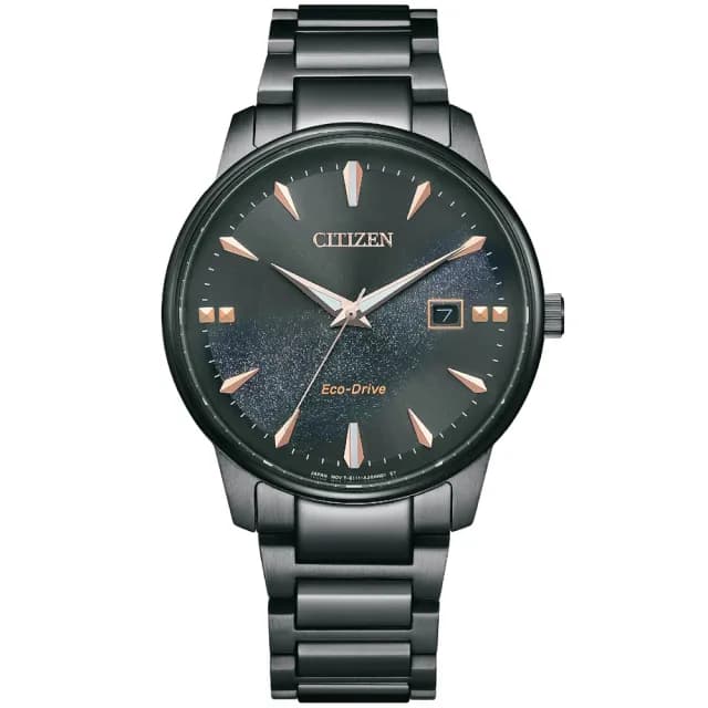 【CITIZEN 星辰】PAIR系列 銀河黑金限定款 簡約時尚光動能腕錶 畢業禮物 送禮 推薦(BM7595-89E)