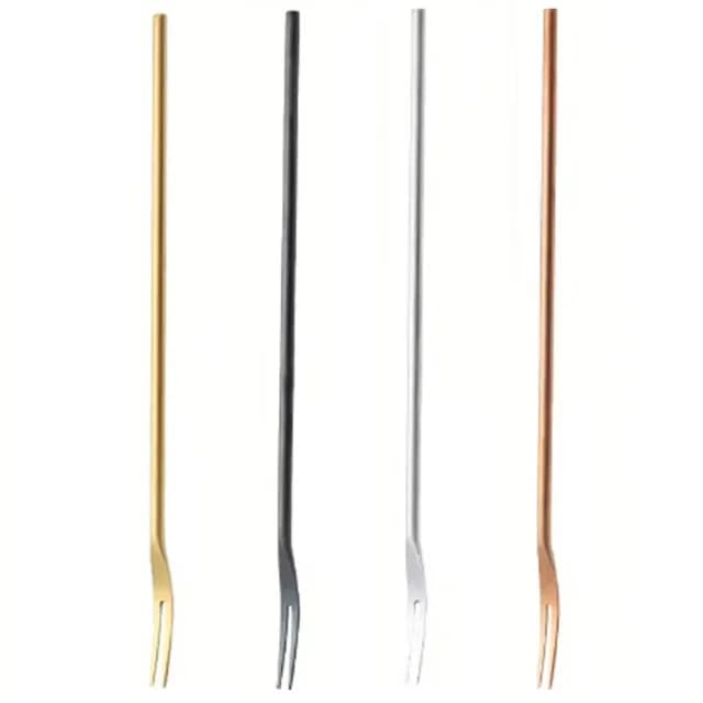 【樂邁家居】食品級304不鏽鋼 長叉 22cm 兩入組(安全材質/一體成形/質感餐具)