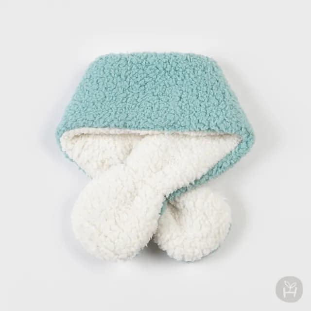 【Happy Prince】韓國製 Natty薄荷綠雪絨內裡嬰兒童圍巾(保暖寶寶圍脖圍兜口水巾)