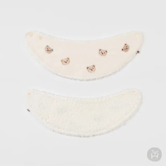 【Happy Prince】韓國製 Ruth小熊雪絨內裡嬰兒童圍兜(保暖寶寶圍脖圍兜口水巾)