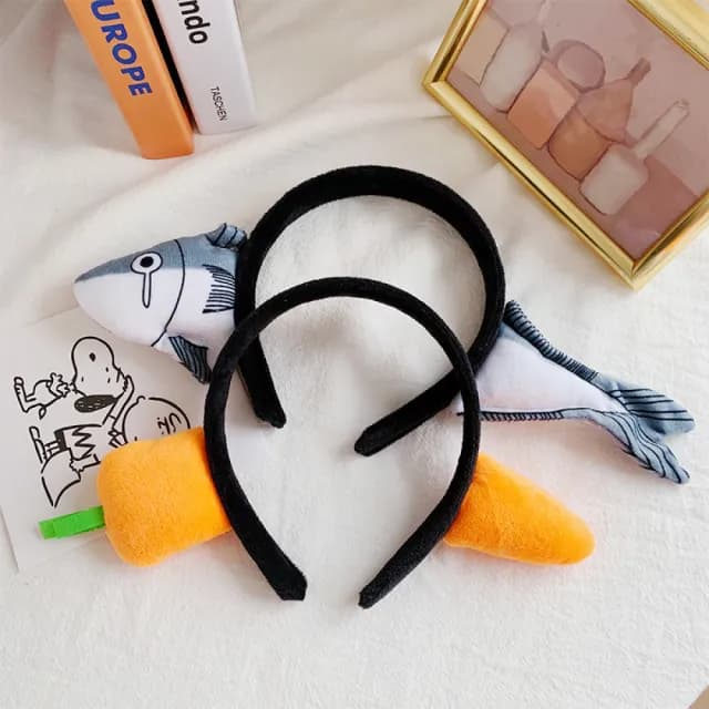 【派對配件】可愛鹹魚造型絨布髮箍(生日 拍攝道具 髮飾頭飾 萬聖節裝扮 兒童 趣味 聖誕節 搞怪交換禮物)