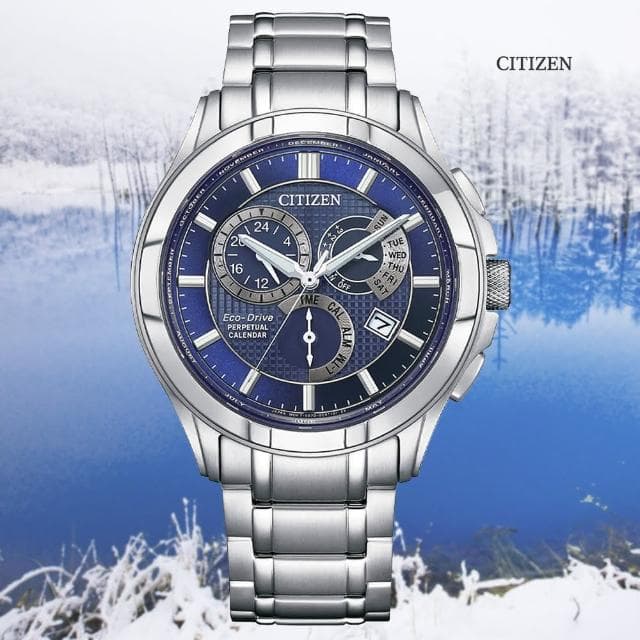 【CITIZEN 星辰】GENTS 光動能 萬年曆 三眼 男錶 父親節 送禮 禮物推薦(BL8160-58L)