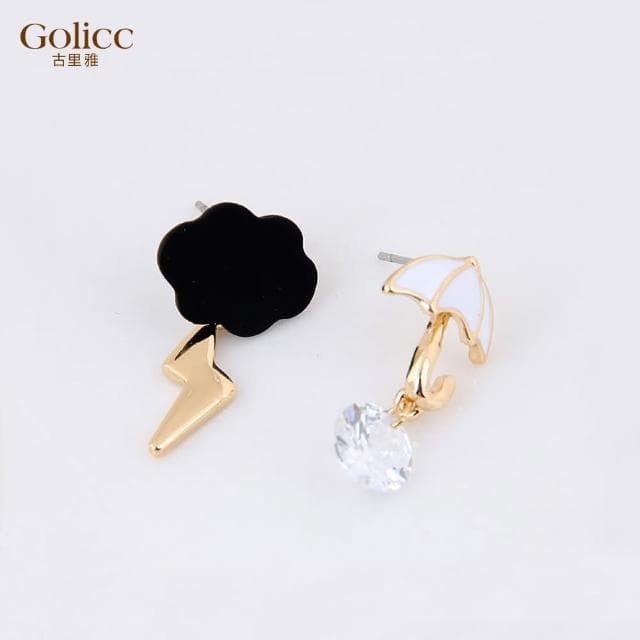 【Golicc】耳環 韓版 創意 雲朵 雨傘(母親節 生日 情人節 飾品 耳釘 耳飾 耳墜 禮物)