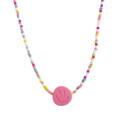 【海藍樂木珠寶 La Morongo Jewelry】甜美可愛彩色笑臉串珠多巴胺項鍊(多巴胺 可愛 項鍊 串珠)