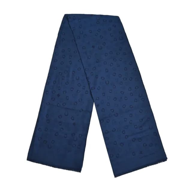 【Hermes 愛馬仕】Ladybird 喀什米爾與真絲混紡雙面圍巾(飛行員藍/海軍藍)