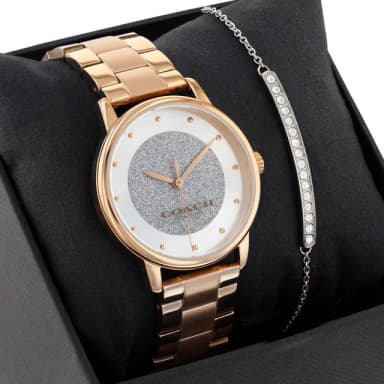 【COACH】送禮推薦 閃耀水晶女錶 手鍊套錶-36mm 母親節 送禮 禮物(CO14000090)