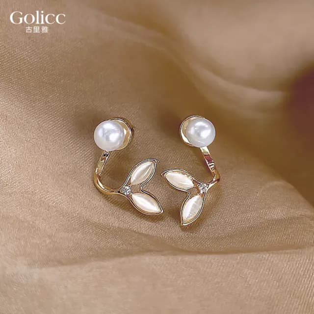 【Golicc】耳環 東大門 簡約 魚尾(99購物限定 生日 飾品 耳釘 耳飾 耳墜 禮物)