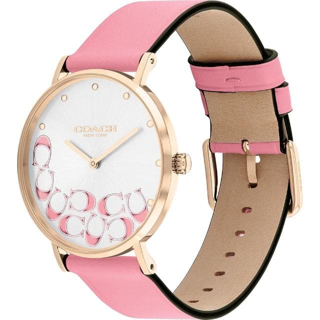 【COACH】Perry 玫瑰粉色CC皮帶女錶 母親節 送禮 禮物(CO14504135)