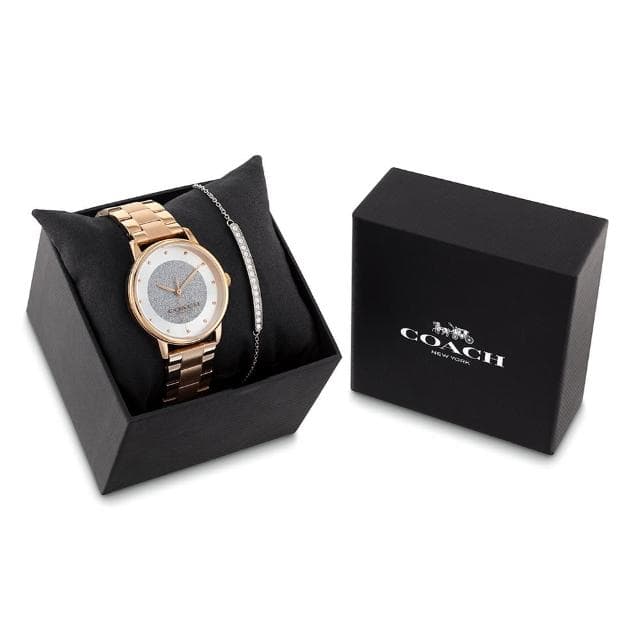 【COACH】送禮推薦 閃耀水晶女錶 手鍊套錶-36mm 520禮物 送禮 手錶(CO14000090)