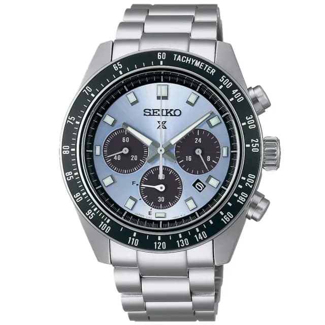 【SEIKO 精工】PROSPEX 水晶獎盃 冰藍熊貓 太陽能計時腕錶 畢業禮物 送禮 推薦(SSC935P1/V192-0AH0U)