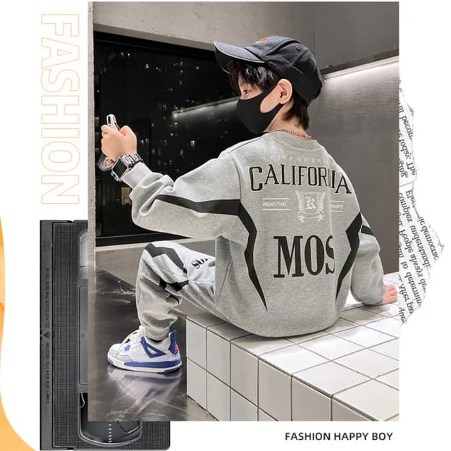 【小衣衫童裝】中大男童酷炫時尚運動套裝(1121205)