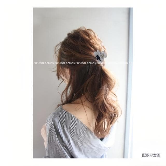 【SCHON】時尚怪手夾-黑五星(醋酸板材  流行飾品 生日禮物 ins流行 日本同步販售)