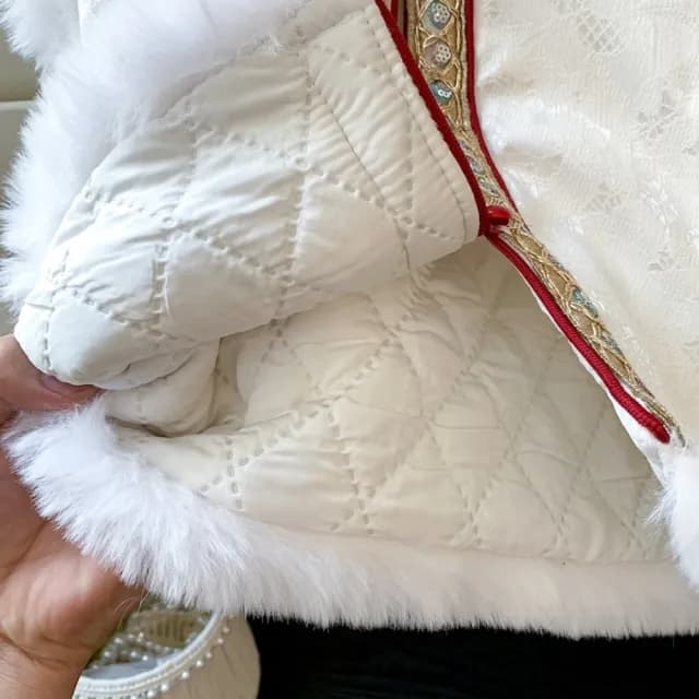 【橘魔法】毛毛背心舞龍舞獅馬面裙漢服套裝(3件式 裙子 過年 新年 拜年 唐裝 古裝 攝影 女童 兒童 童裝)