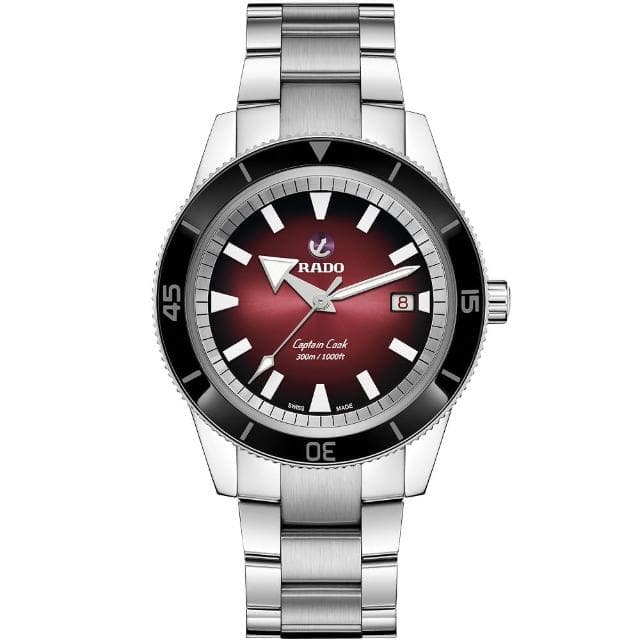 【Rado 雷達表】庫克船長 紅黑限定款 300米潛水自動機械錶-42mm R03推薦 新年 禮物 推薦(R32105353)