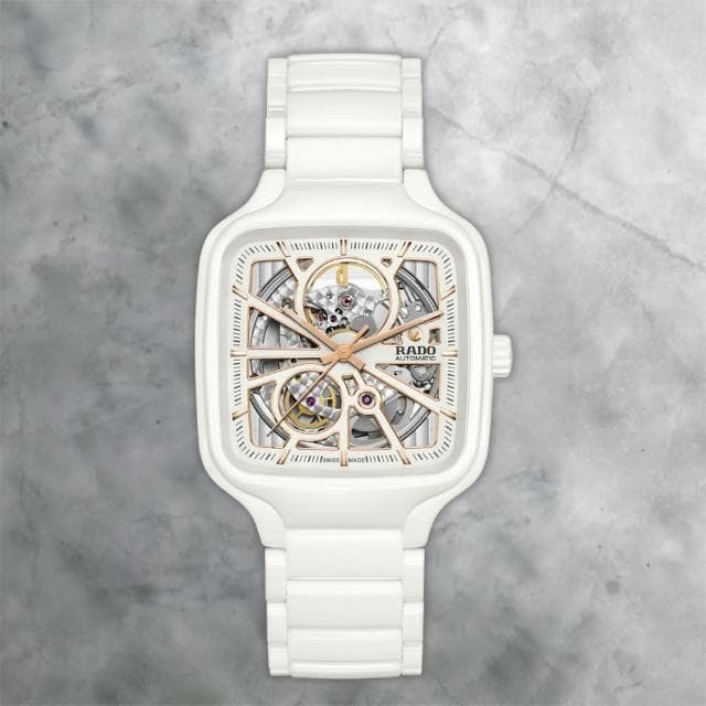 【Rado 雷達表 官方授權】True真我系列方形開芯自動機械錶-38mm R03推薦 送禮 禮物 推薦(R27073012)