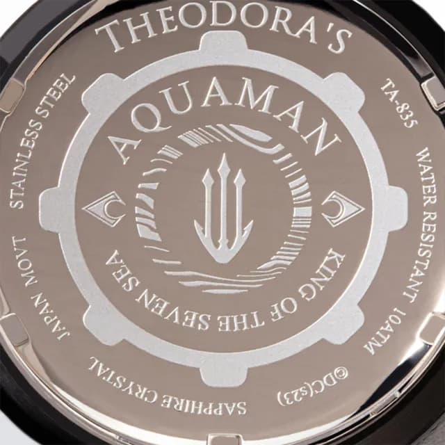 【THEODORA’S 希奧朵拉】(珍藏版)水行俠夜光潛水手錶藍黑蜂巢紋-鋼鍊帶黑(男款 真三眼計時 潛水錶)