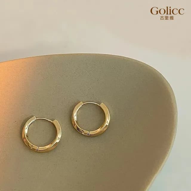 【Golicc】耳環 韓國 Y2K 素圈 扭曲(七夕 情人節 生日 飾品 耳釘 耳飾 耳墜 禮物)