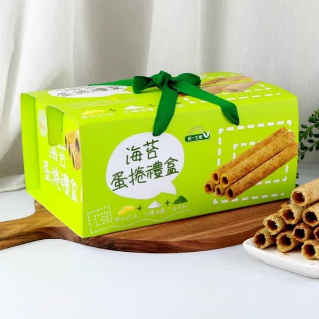 【統一生機】海苔蛋捲禮盒x1盒(36gx8包/盒_中秋/送禮/禮盒)