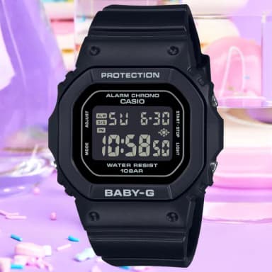 【CASIO 卡西歐】BABY-G 簡約纖薄方形電子腕錶 母親節 禮物 推薦(BGD-565U-1)