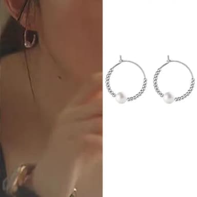 【Paiya 派亞】明星同款耳環女小眾設計高級感珍珠串珠耳圈閨蜜禮物(交換禮物/過年送禮)
