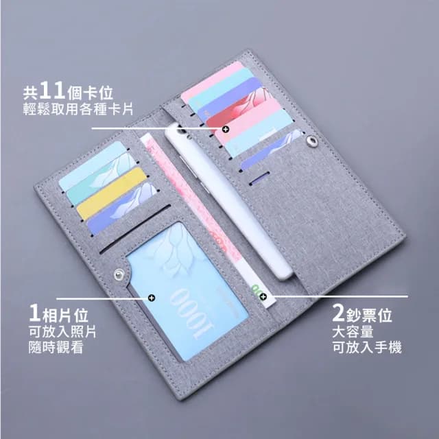 【Rusri】情人節禮物 帆布簡約純色男女長夾(男士男生男用皮夾皮包 女生小錢包零錢包手拿包手機