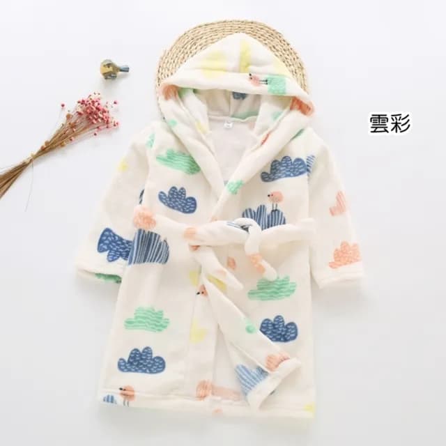 【橘魔法】柔軟超細法蘭絨柔軟睡袍(兒童 浴袍 外套 居家服 中童 男童 女童 兒童 童裝 保暖)