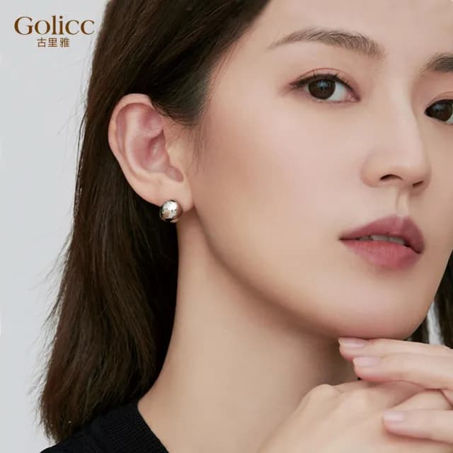 【Golicc】耳環 韓版 時尚 小荳荳(雙11 聖誕節 生日 飾品 耳釘 耳飾 耳墜 禮物)