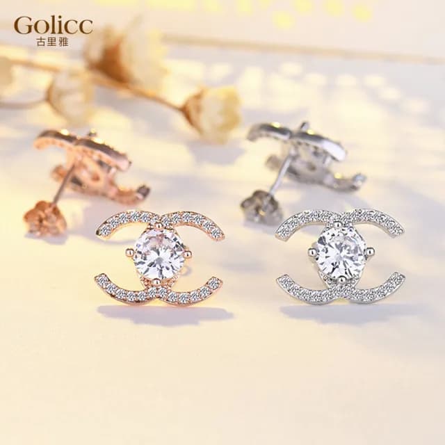 【Golicc】耳環 韓版 太陽之眼 鑲鑽(七夕 情人節 生日 飾品 耳釘 耳飾 耳墜 禮物)