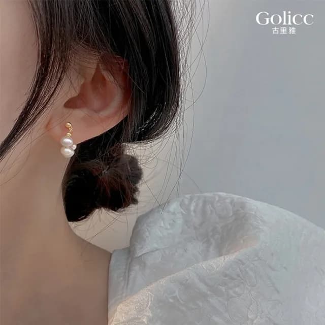 【Golicc】耳環 韓版 氣質 不規則珍珠(七夕 情人節 生日 飾品 耳釘 耳飾 耳墜 禮物)