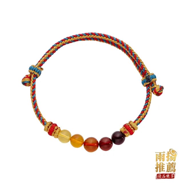 【雨揚】【週年慶】五色琥珀開運手鍊
