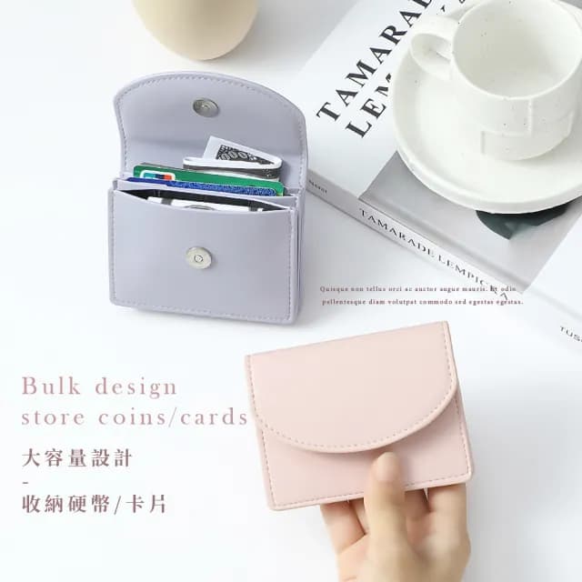 【高級禮物】雙11 韓版櫻花粉零錢包(配件 女用皮夾 證件包 悠遊卡 信用卡 短夾 小皮革包)