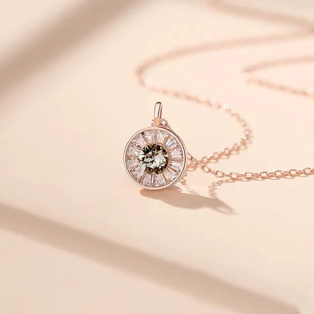 【VERDNIA】925純銀優雅璀璨奧地利水晶幸運之眼附延長鏈黑白色水晶吊墜項鍊(銀色/玫瑰金色/輕珠寶)