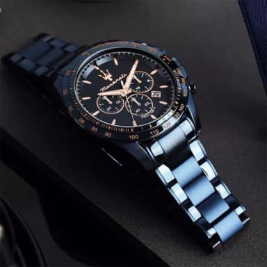 【MASERATI 瑪莎拉蒂】Traguardo長征終站系列三眼手錶 靛藍 42MM 送禮 禮物 推薦(R8873612054)