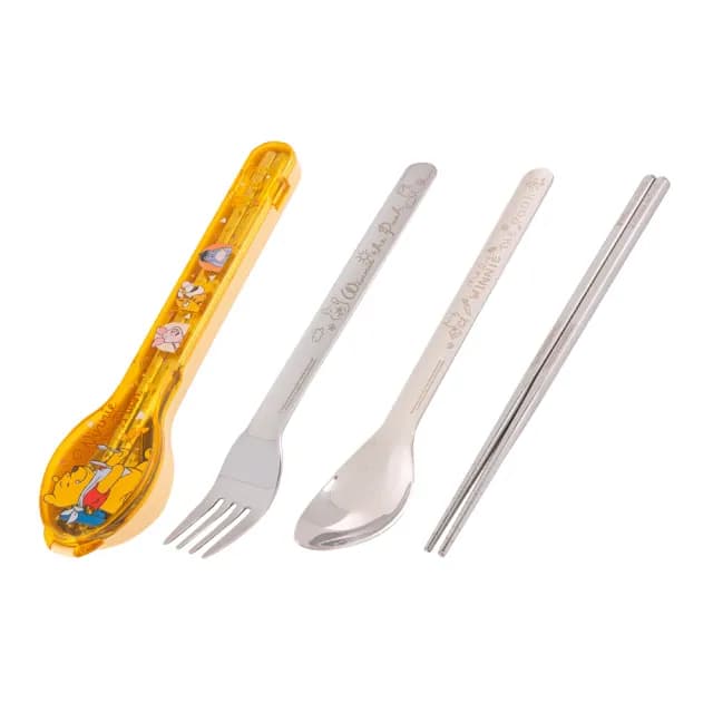 【HOUSUXI 舒希 官方直營】迪士尼小熊維尼系列-316不鏽鋼餐具三件組-A1