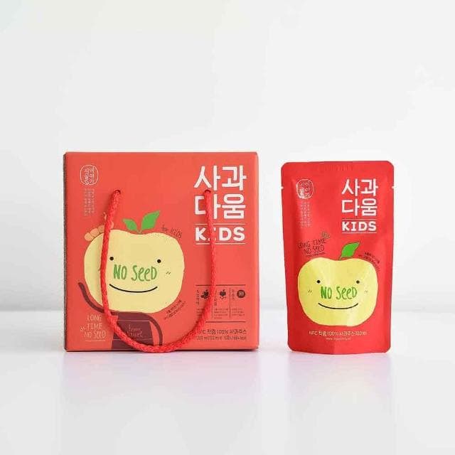 【韓味不二】韓國原裝100%蘋果汁120ml*10入禮盒X1盒(送禮推薦/節日禮盒/春節禮盒)
