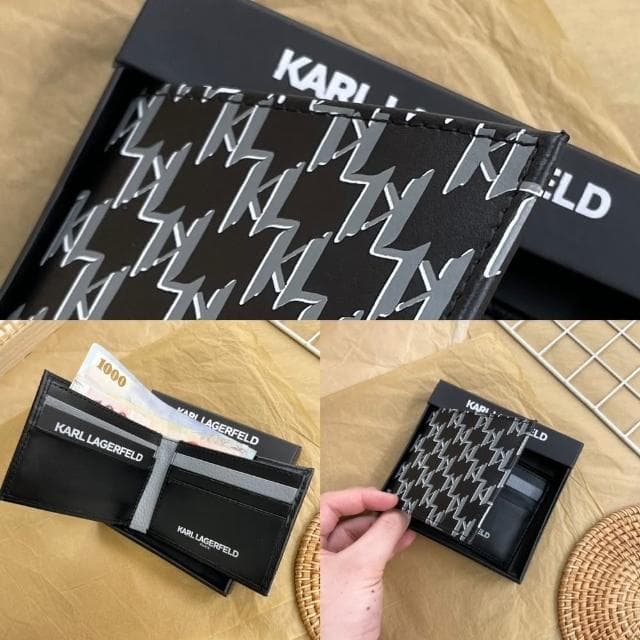【KARL LAGERFELD 卡爾】卡爾 皮夾 錢包 卡夾 短夾 含原廠盒 送禮推薦 平輸品(皮夾送禮 送禮推薦)