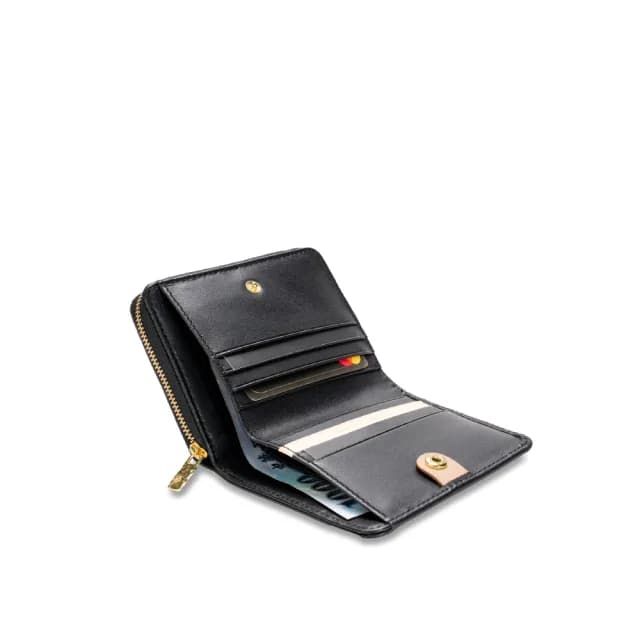 【satana】速達★Leather 簡約拉鍊短夾/皮夾/皮包/零錢包(兩款可選)