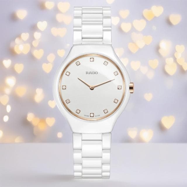 【Rado 雷達表 官方授權】True Thinline真薄系列鑽石女錶-30mm R03推薦 送禮 禮物 推薦(R27958722)