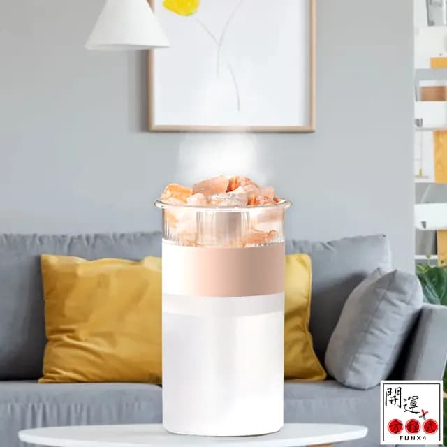 【開運方程式】水晶香薰燈小夜燈擴香精油香氛加濕器霧化器(附水晶岩礦l香薰l加濕器l小夜燈 三合一)
