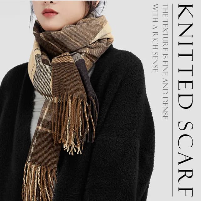 【暖呼呼】秋東美拉德色針織圍巾(仿羊絨 防寒保暖 韓款 脖圍 披巾 秋冬穿搭)