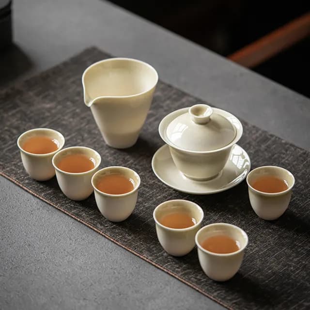 【Life shop】草木灰茶具套組/含收納禮盒(泡茶組 交換禮物 茶具 旅行茶具 隨身泡茶組 泡茶 茶器套組)