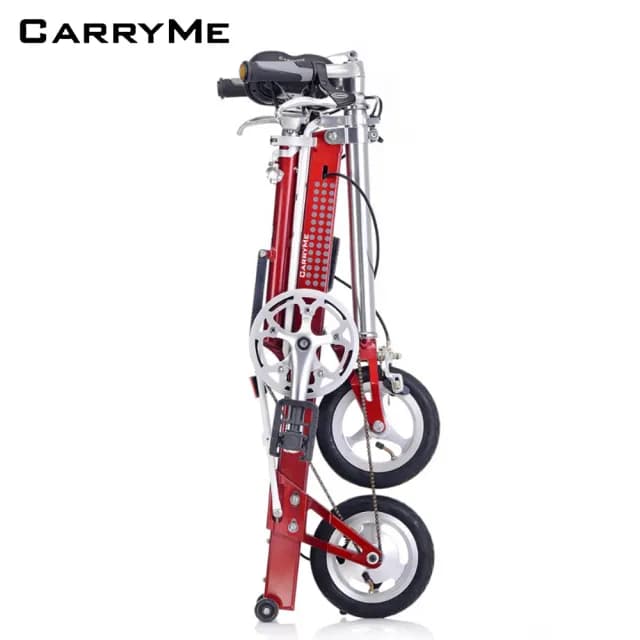 【CarryMe】SD 8吋充氣胎版單速鋁合金折疊腳踏車-莓果紅(情人節禮物 生日禮物 通勤腳踏車)