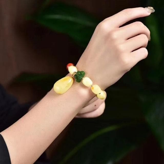 【LEESA】碧玉手鍊\南紅手串\玉手鍊\天然蜜蠟手鍊\黃蜜蠟手串\女手鍊吊墜手鍊\女飾品\送長輩\送女生\禮物