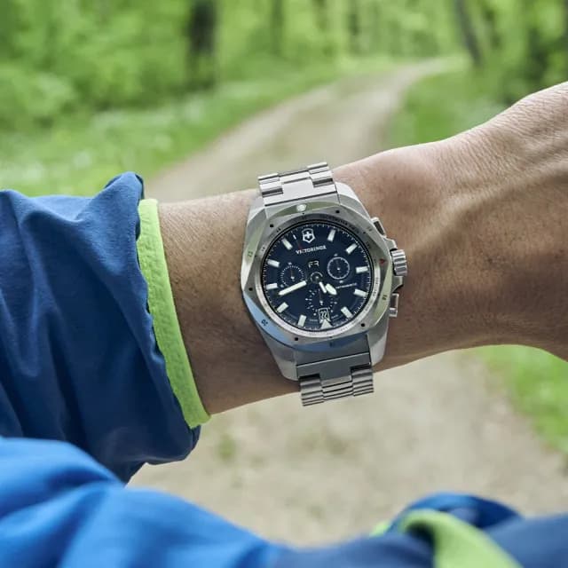 【VICTORINOX 瑞士維氏】I.N.O.X. Chrono 幾何設計 經典計時腕錶 七夕 情人節 送禮 推薦(VISA-241985)