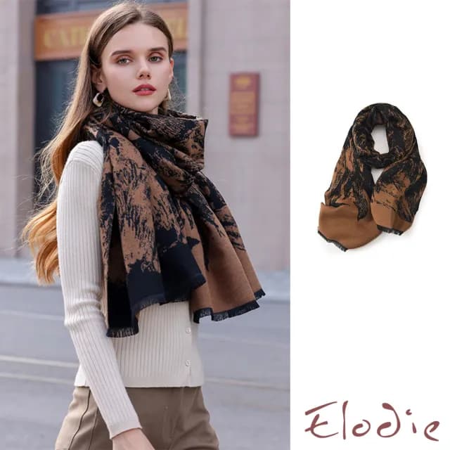 【Elodie】潑彩圍巾 保暖圍巾/歐美時尚個性潑彩百搭保暖圍巾 披肩(4色任選)