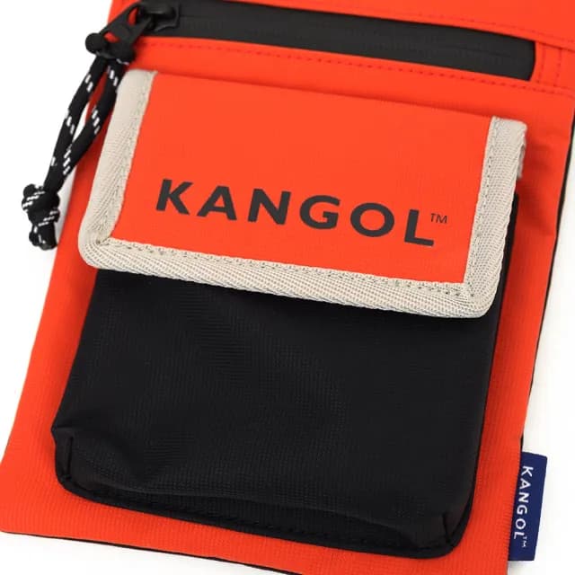 【KANGOL】情人節禮物 KANGOL 女 撞色小方包 中橘(6255170652)