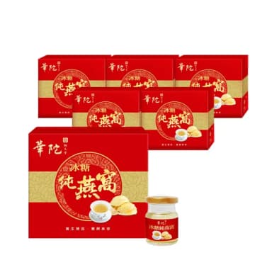 【華陀扶元堂】冰糖純燕窩禮盒6盒組(6瓶/盒-膠原蛋白/燕窩酸/年節禮盒/中秋禮盒/送禮)