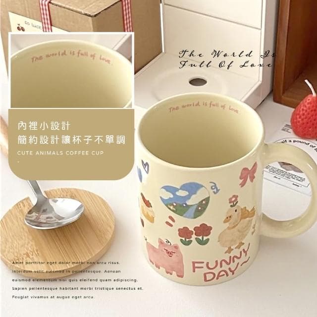 【可愛水杯】卡通可愛插畫塗鴉風馬克杯(咖啡杯 水杯 茶杯 牛奶杯 辦公室 居家 儀式感 禮物)